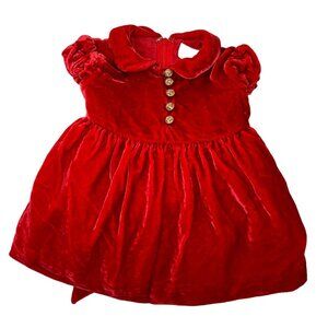 Ralph Lauren Red Velvet Baby Dress 6m
